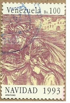 Colnect-3814-307-Wise-man-presenting-gift-boy-with-hands-folded.jpg