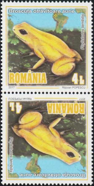 Colnect-5889-408-Golden-Poison-Frog-T%C3%AAte-b%C3%AAche-Pair-Type-I.jpg